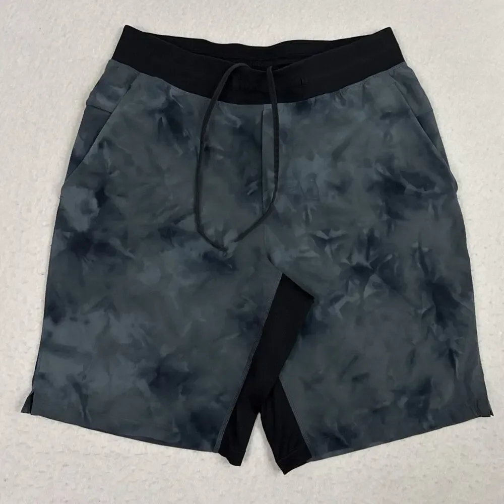 Lululemon T.H.E. Shorts Mens Medium Blue Diamond Dye Linerless 9 Inch Training
